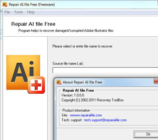 Repair AI file Free Screenshot 1