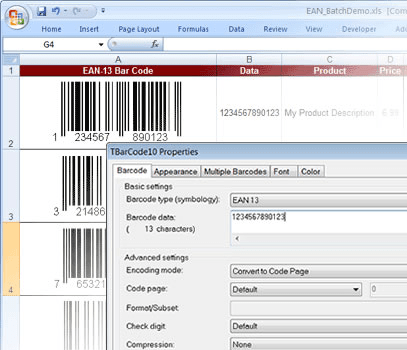Bar Code Generator for .NET/ASP.NET TBarCode Screenshot 1