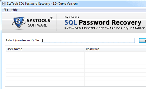 SQL Password Recovery Screenshot 1