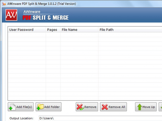 AWinware Pdf Merger Splitter Screenshot 1