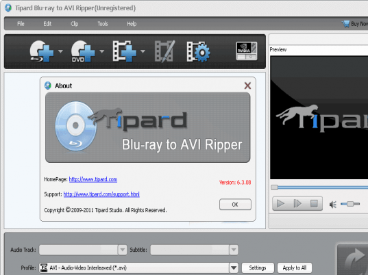 Tipard Blu-ray to AVI Ripper Screenshot 1