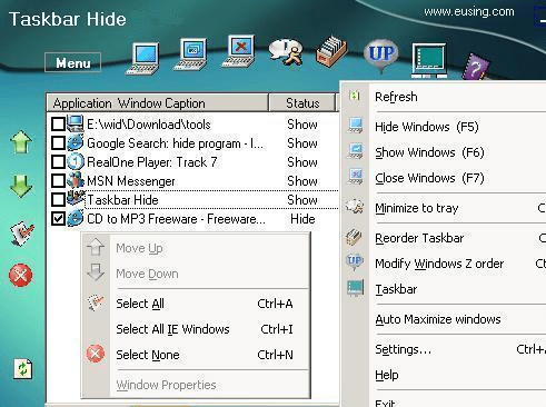Taskbar Hide - hide windows program Screenshot 1