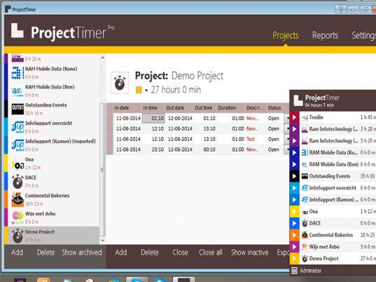 Project Timer Screenshot 1