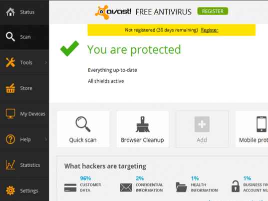 Avast Free Antivirus Screenshot 1