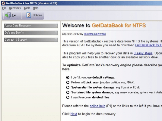 GetDataBack for NTFS Screenshot 1