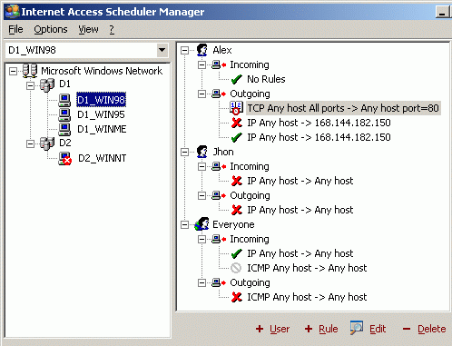 Internet Access Scheduler Screenshot 1