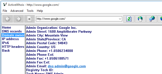 ActiveWhois Browser Screenshot 1
