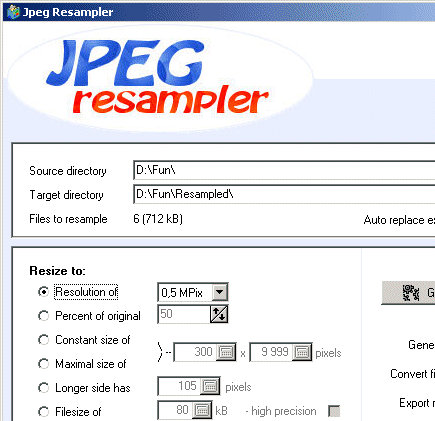 JPEG Resampler Screenshot 1