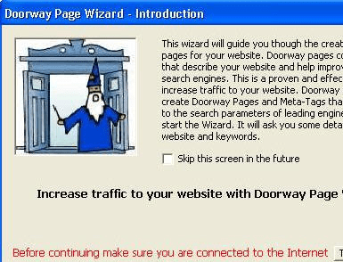 Doorway Page Wizard Professional Screenshot 1