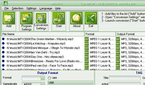 4Musics WMA to MP3 Converter Screenshot 1