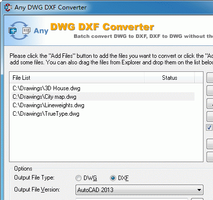 DWG TO DXF Converter Screenshot 1