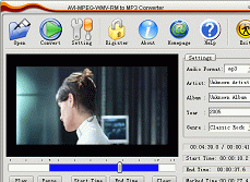 AVI MPEG WMV RM to MP3 Converter Screenshot 1