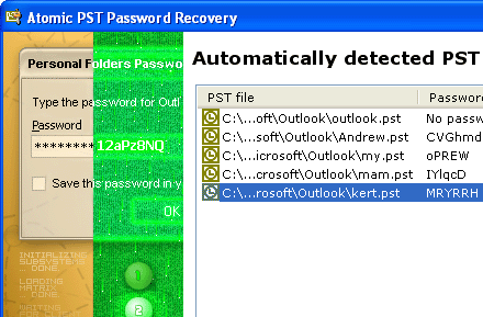 Atomic PST Password Cracker Screenshot 1