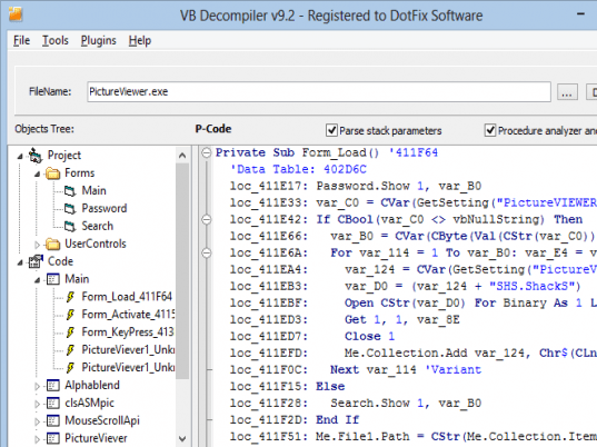 VB Decompiler Screenshot 1