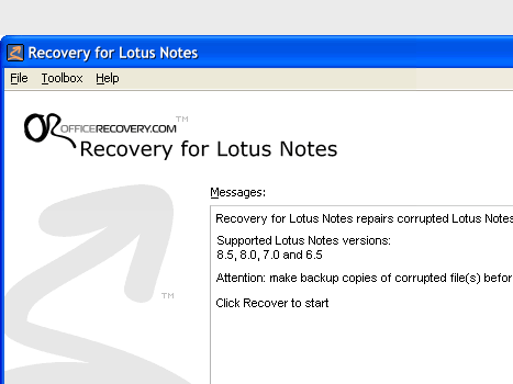 LotusNotesRecovery Screenshot 1