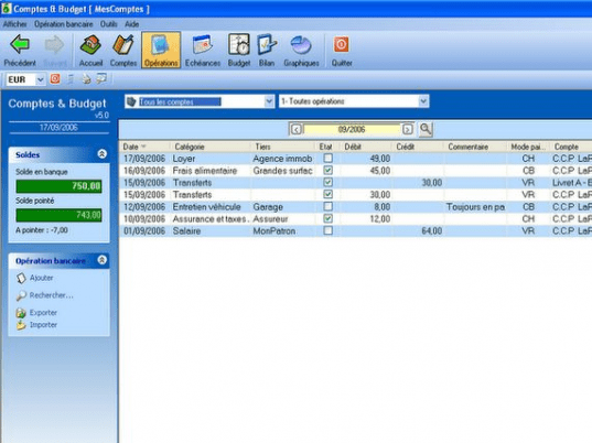 AlauxSoft Accounts & Budget Screenshot 1