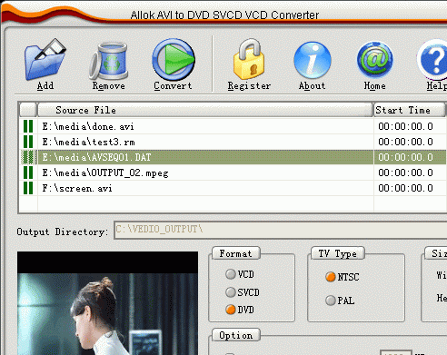 AVI to DVD SVCD VCD Converter Screenshot 1