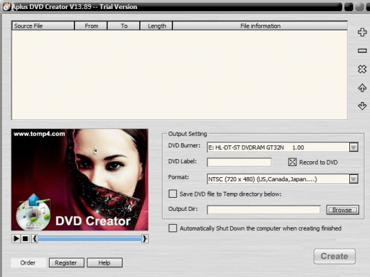 Aplus DVD Creator Screenshot 1
