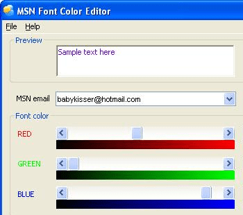 MSN Font Color Editor Screenshot 1