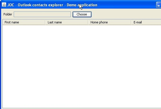Java Outlook Connector Screenshot 1