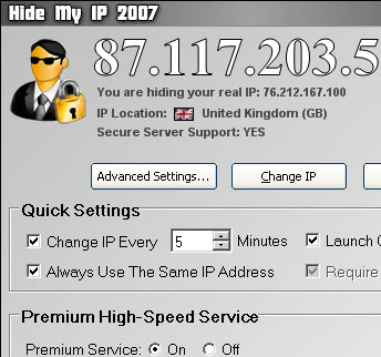 Hide My IP 2007 Screenshot 1