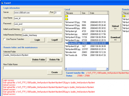 X360 Ftp ActiveX OCX Team License Screenshot 1