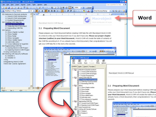 Macrobject Word-2-CHM 2007 Professional Screenshot 1