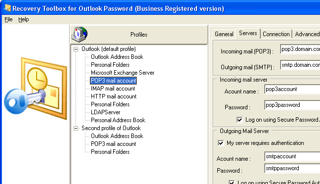 Recovery ToolBox for Outlook Password Screenshot 1