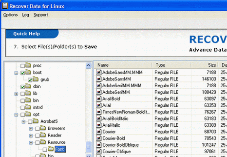 Linux File Recovery Program Screenshot 1