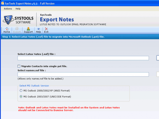 Lotus Notes Export to PST Screenshot 1