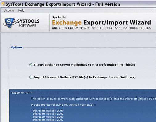 SysTools Exchange Export Import Wizard Screenshot 1
