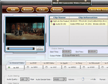 WinX HD Camcorder Video Converter Screenshot 1