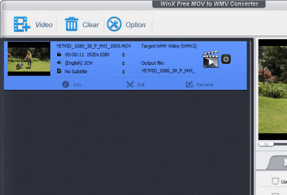 WinX Free MOV to WMV Converter Screenshot 1