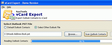 SysTools vCard Export Screenshot 1