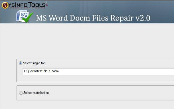 SysInfoTools Docm Repair Screenshot 1