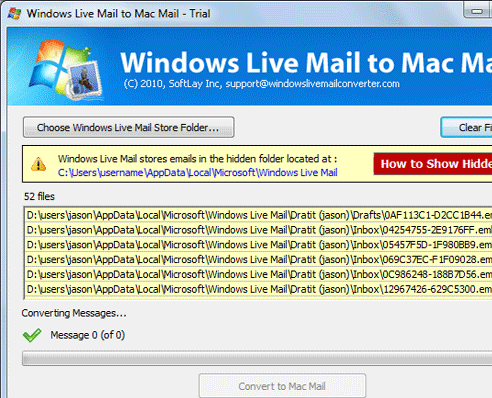 Import EML File to Mac OS X Mail Screenshot 1