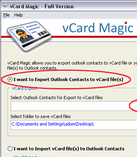 Export vCard in Outlook Screenshot 1