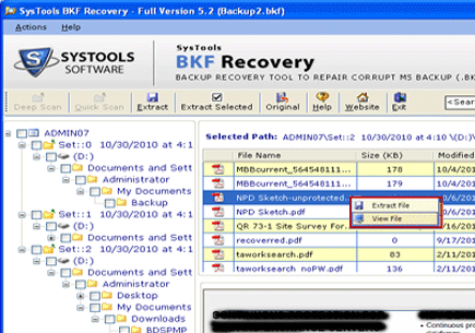 MS Corrupt Backup Recovery Screenshot 1