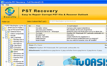 MS Outlook PST File Recovery Screenshot 1