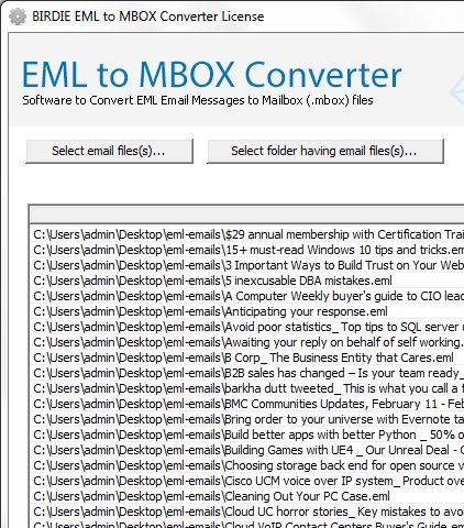 Windows Mail to MBOX Converter Screenshot 1