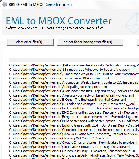 EML to Mac MBOX Converter Screenshot 1