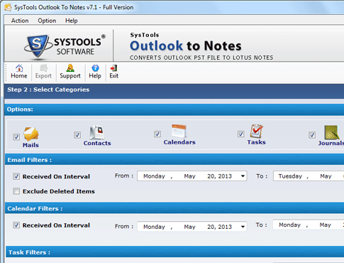 Opening Outlook Files in Lotus Notes Screenshot 1