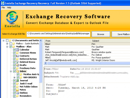 EDB to PST Email Conversion Screenshot 1