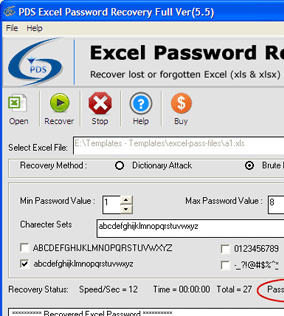 Recover Excel Workbook Password Screenshot 1