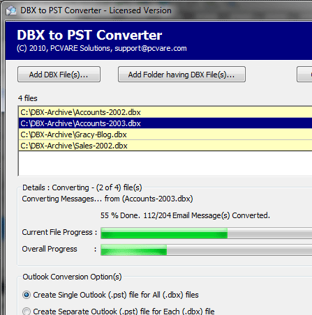 Copy DBX to PST Screenshot 1