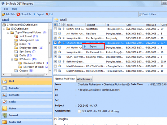 Exchange Server OST to PST Screenshot 1