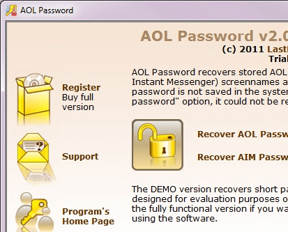LastBit AOL Password Recovery Screenshot 1