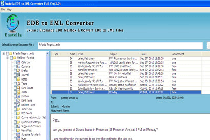 Enstella EDB to EML Conversion Screenshot 1