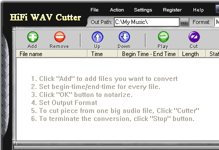 HiFi WAV Cutter Screenshot 1
