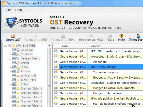 Outlook OST2PST Screenshot 1